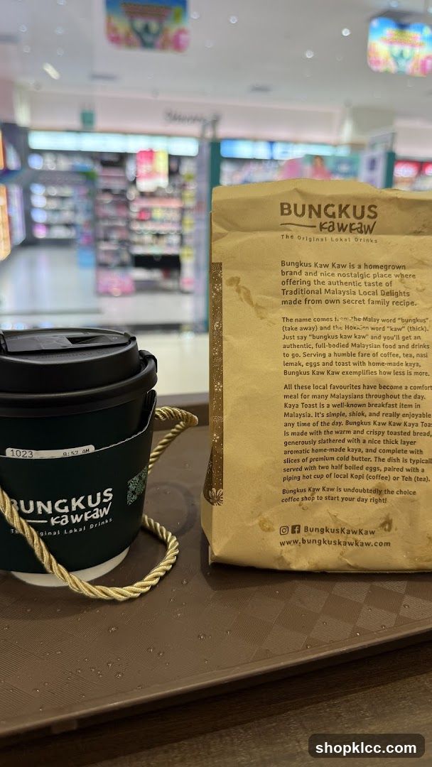 Coffee cup and paper bag with branding