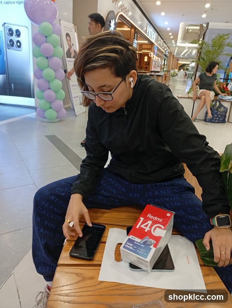 Person with new phone