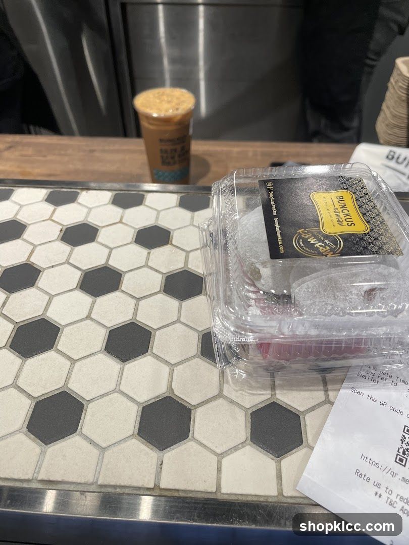 Coffee and dessert on counter