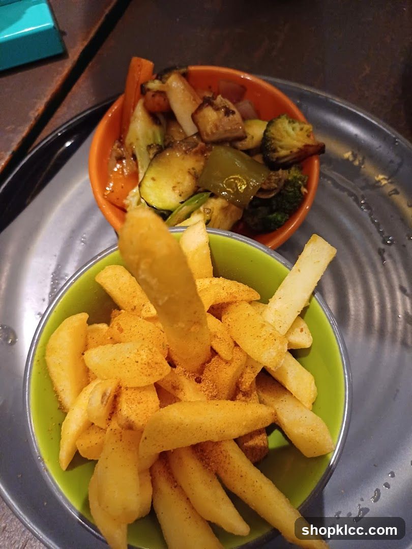 Seasoned Fries and Roasted Vegetables