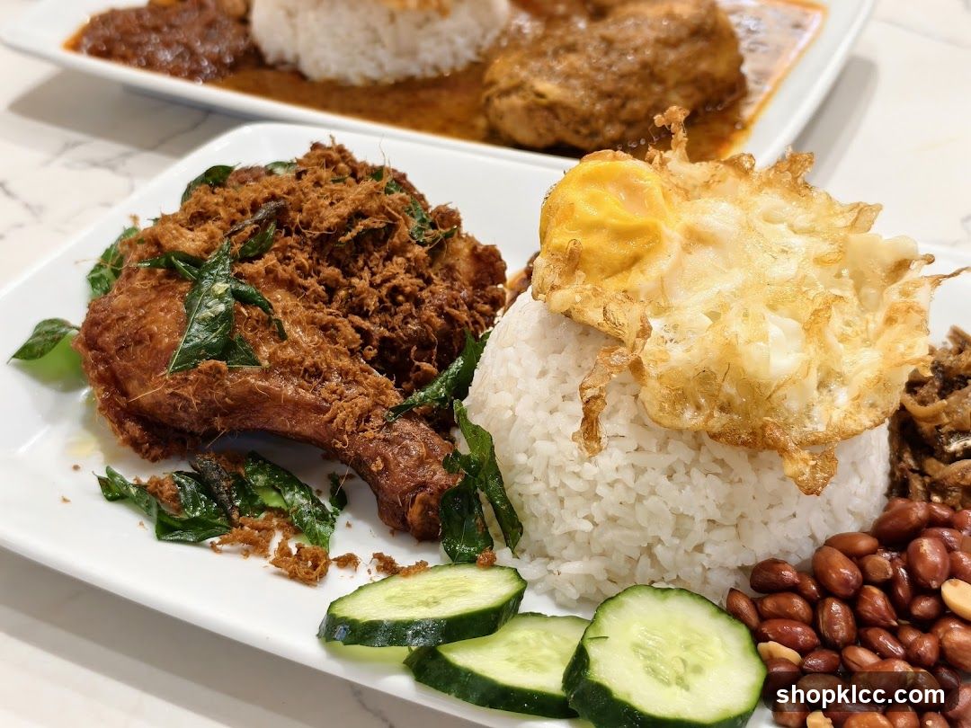Nasi Lemak with Fried Chicken