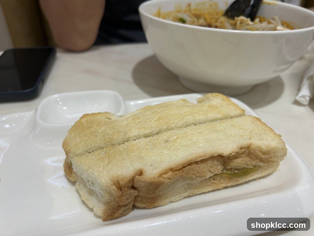 Toast with Kaya and a Bowl of Noodles