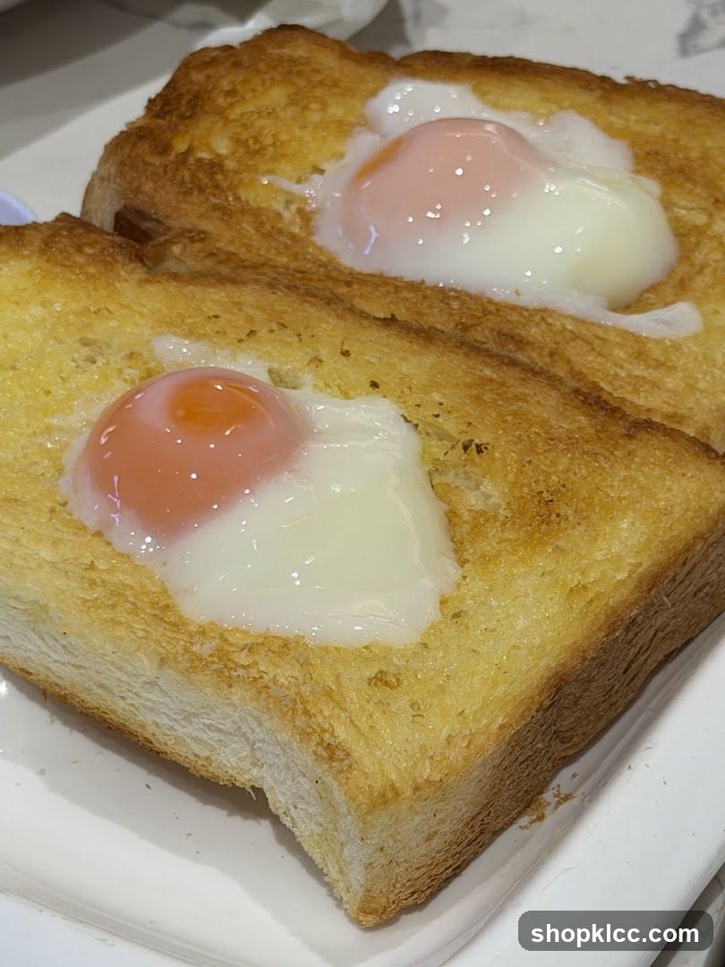 Soft-boiled eggs on toast