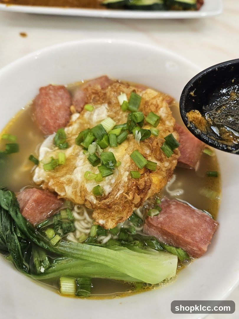 Noodle Soup with Fried Egg and Spam