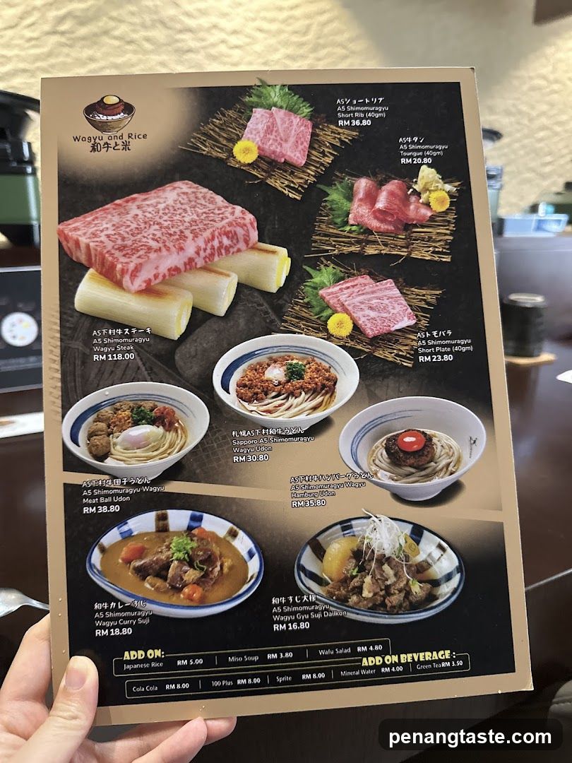 Wagyu and Rice Menu