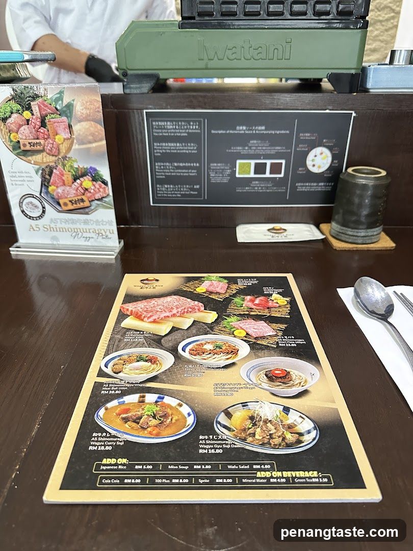 A5 Shimomuragyu Wagyu Menu