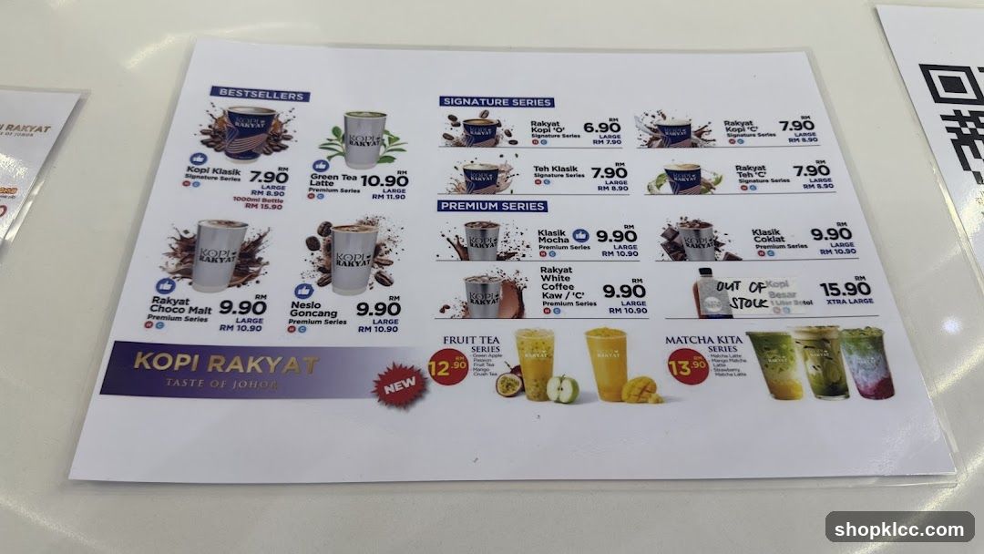 KOPI RAKYAT Menu