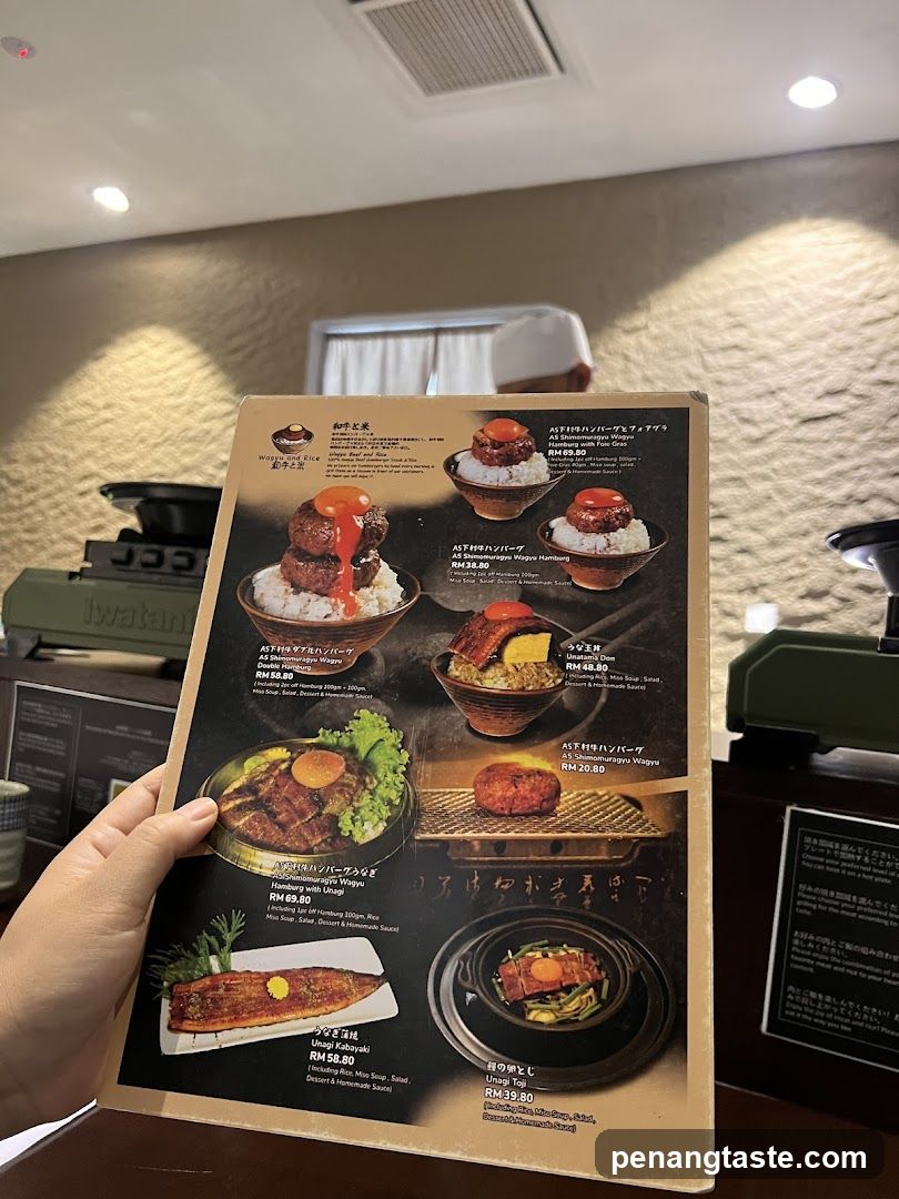 Japanese Beef and Rice Menu