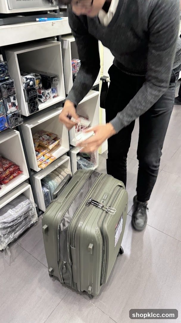 Person packing a suitcase