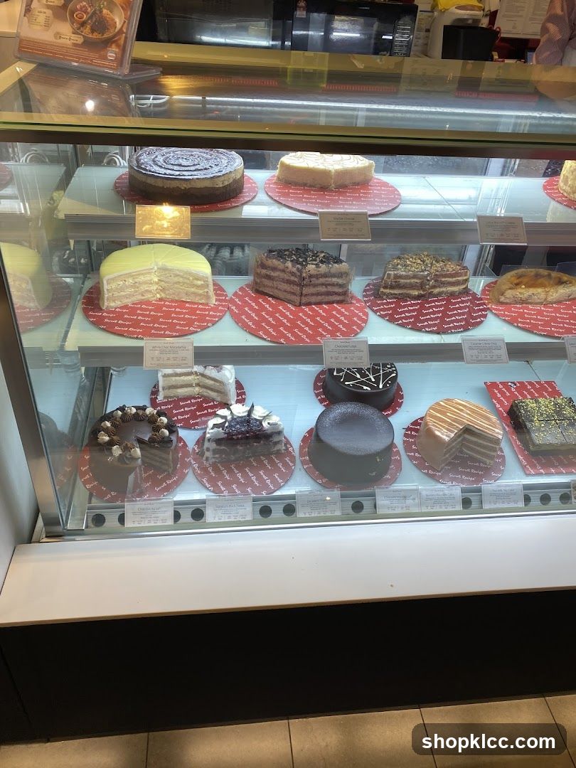 Cakes in a Display Case