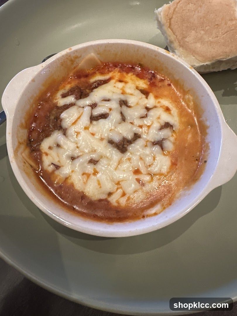 Lasagna with Cheese and Bread