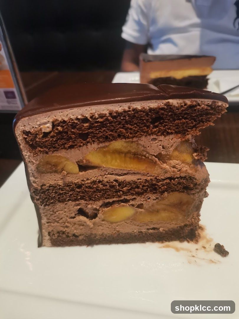 Chocolate Banana Cake Slice