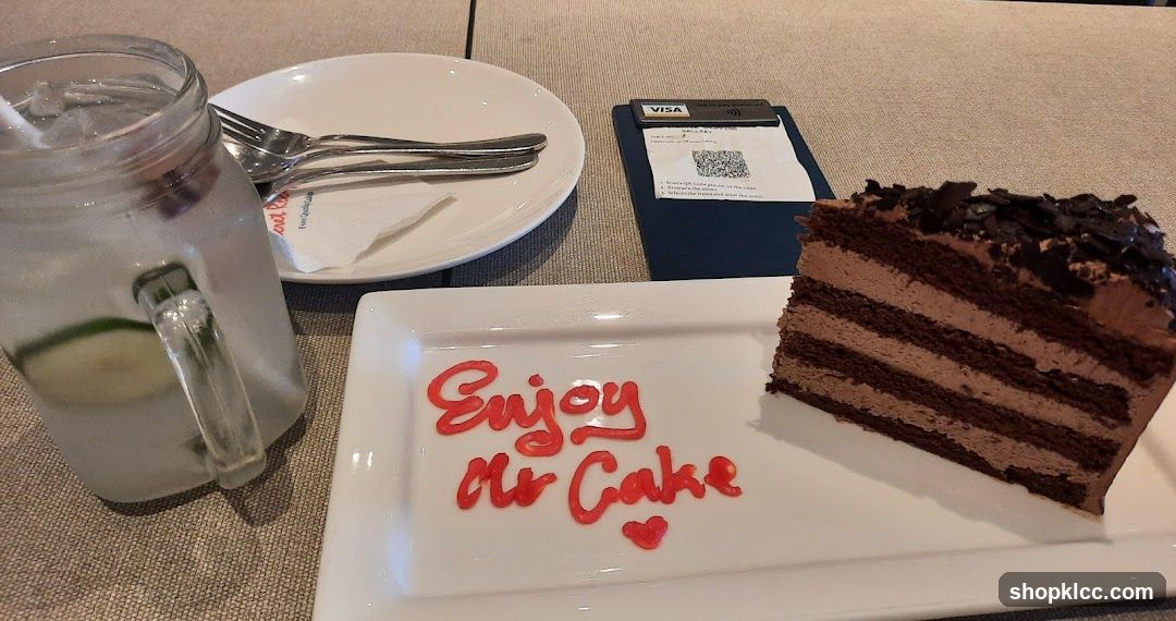 Chocolate Cake with Drink