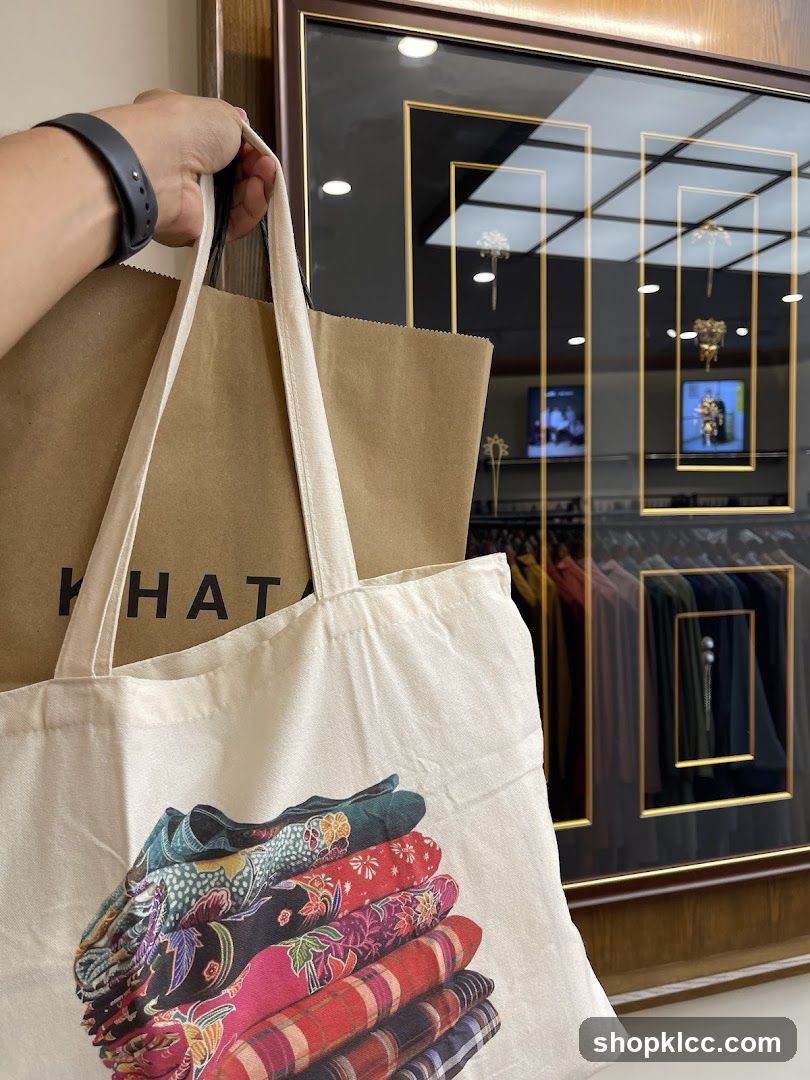 Shopping Bags with Artwork and Store Interior