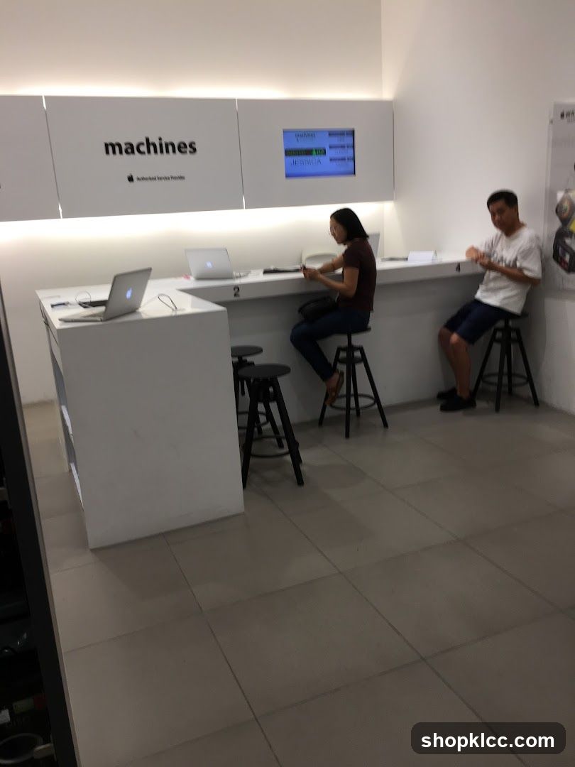 Customers at a service counter