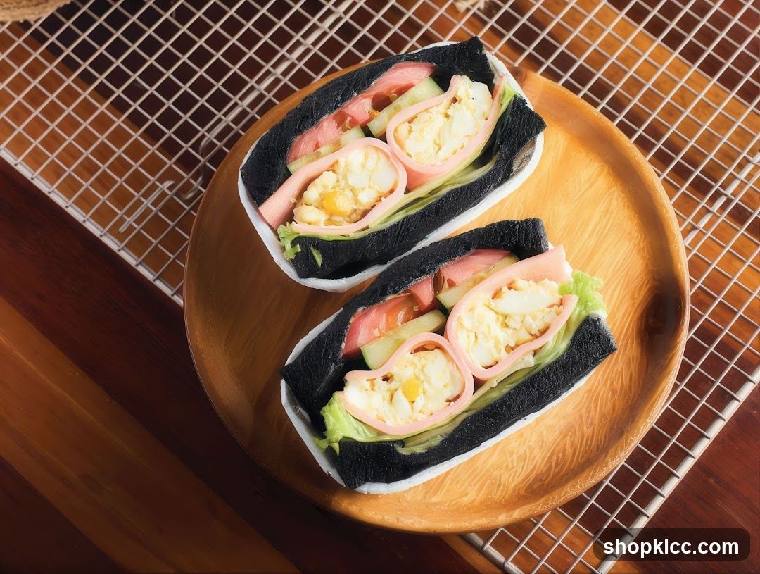 Black Sandwiches with Egg Salad