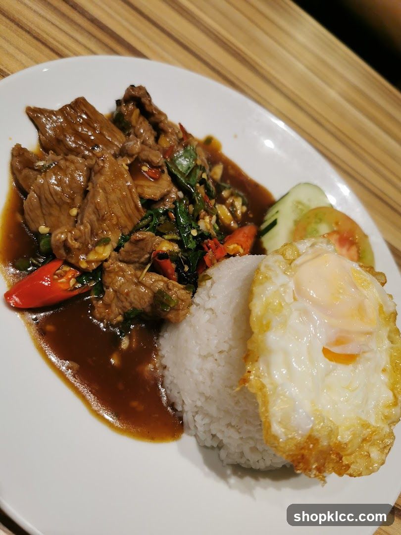 Beef with Basil and Rice