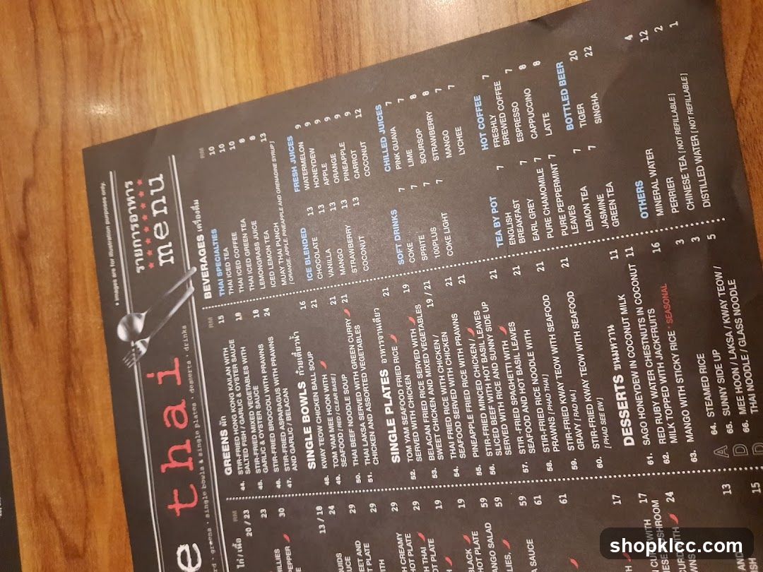 e thai menu