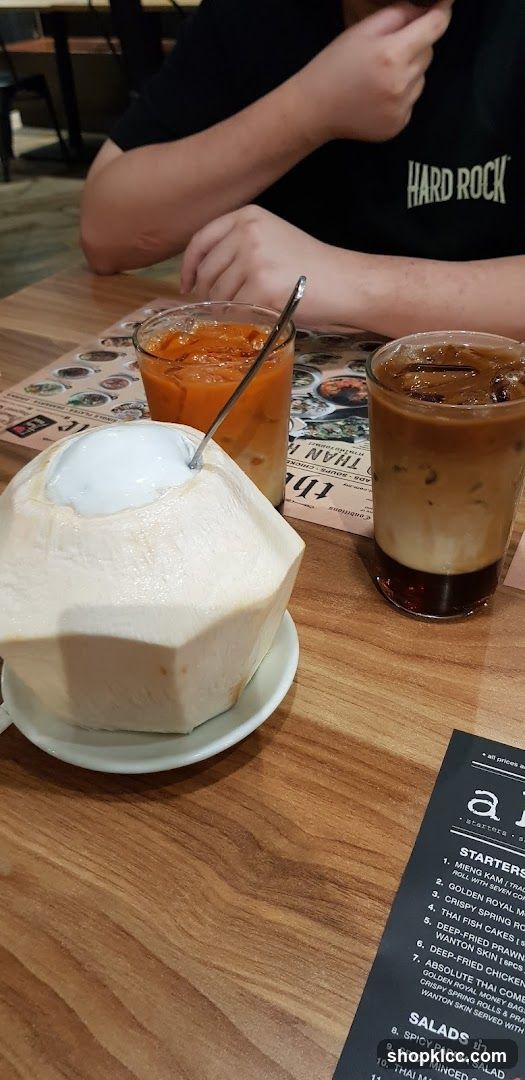 Table with drinks and menu