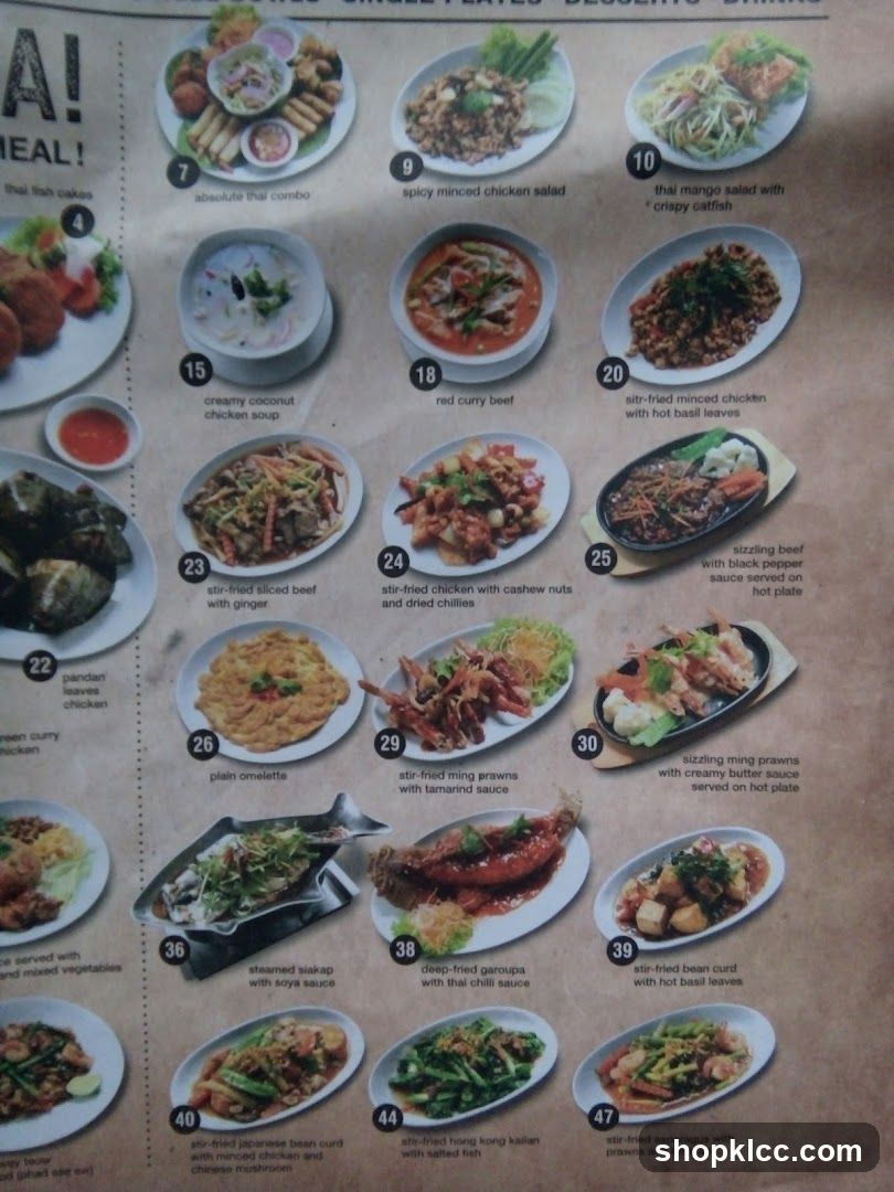 Thai Menu
