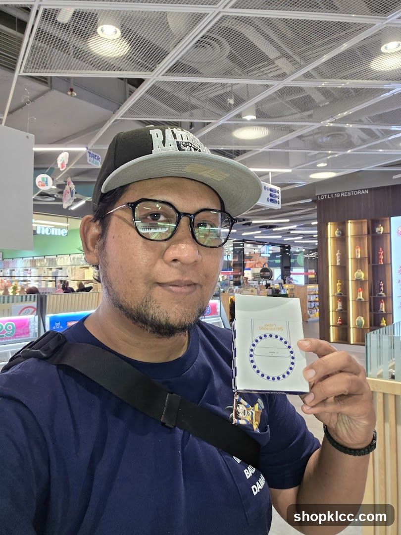 Man holding a product in a store