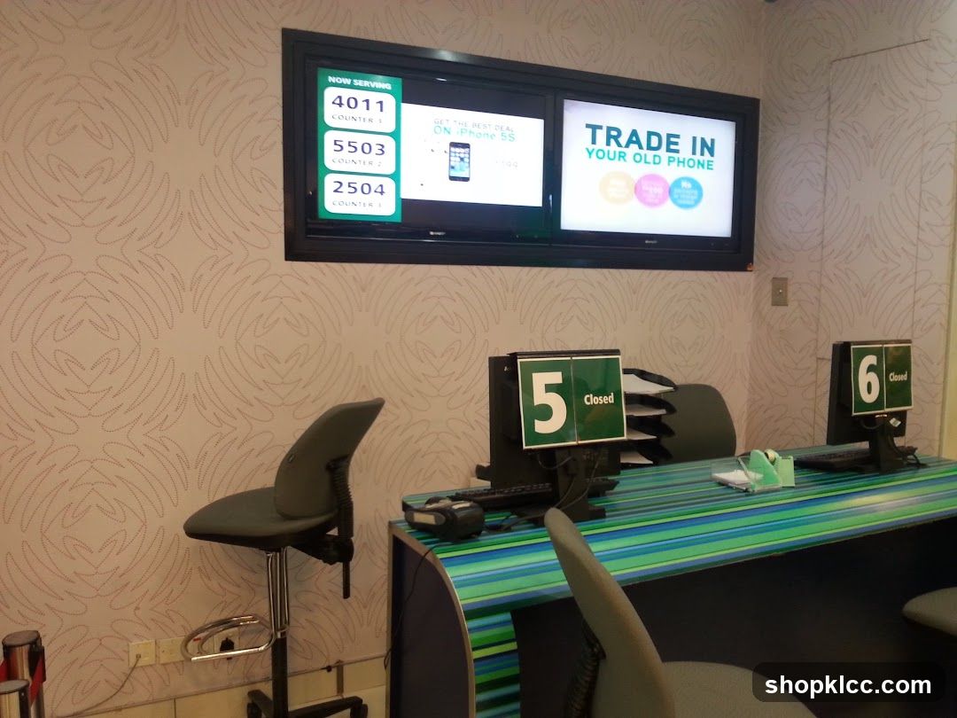 Service Counter with Digital Displays