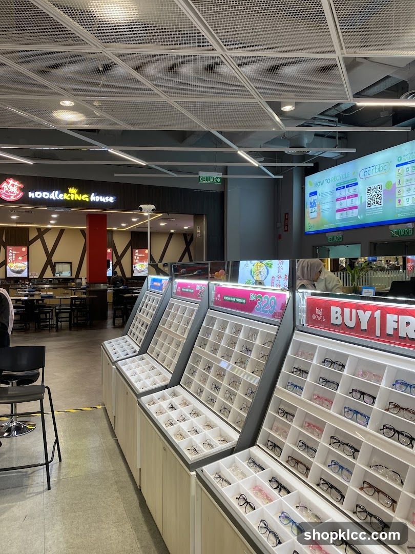 Eyeglasses Display and Food Court