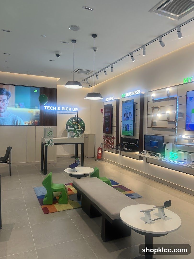 Modern electronics store interior