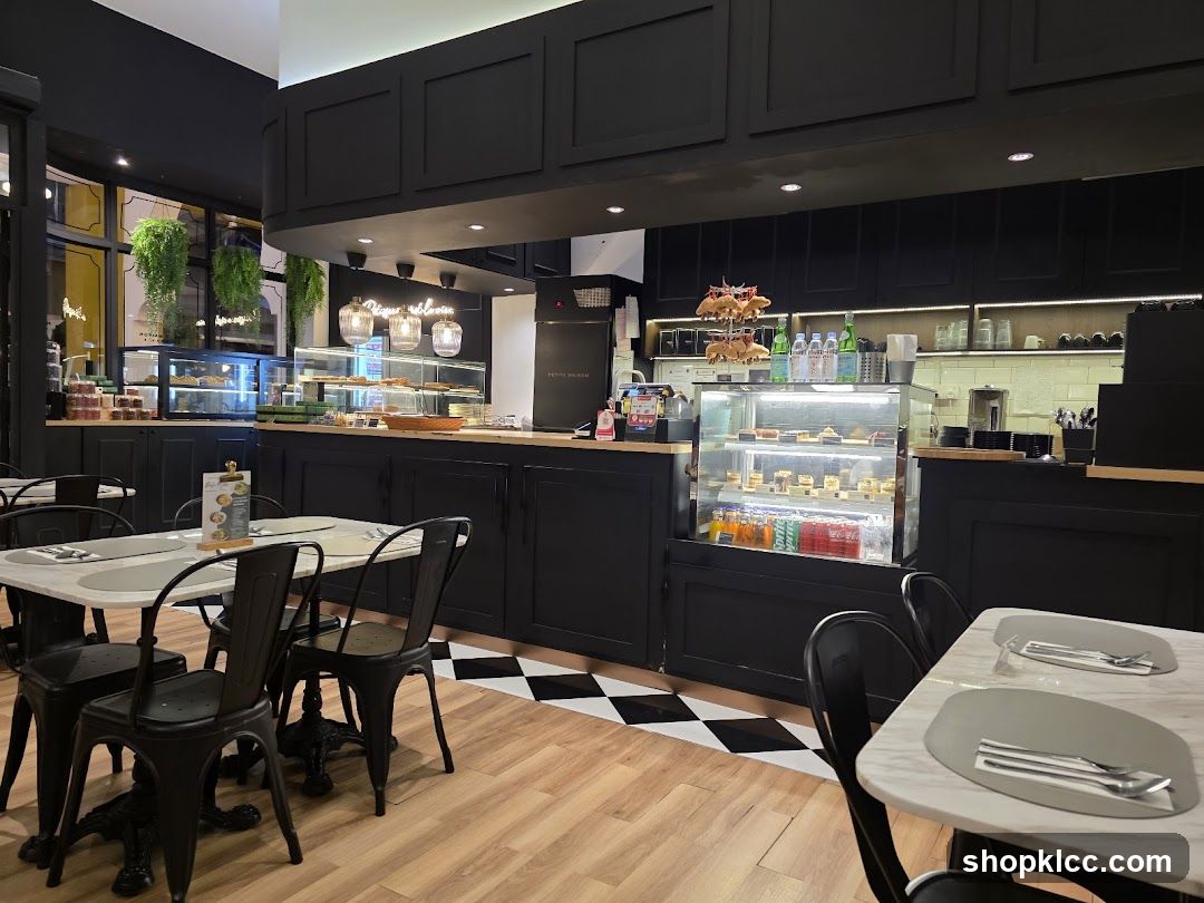 Cafe Interior with Display Cases