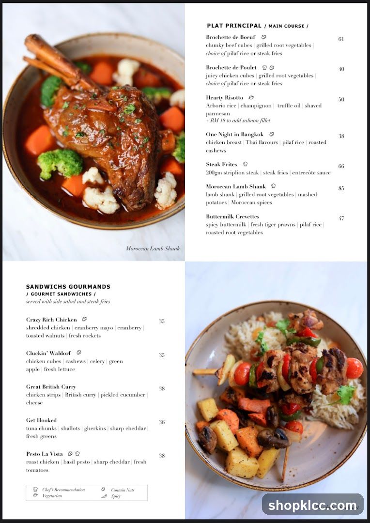 PLAT PRINCIPAL / MAIN COURSE / GOURMET SANDWICHES /