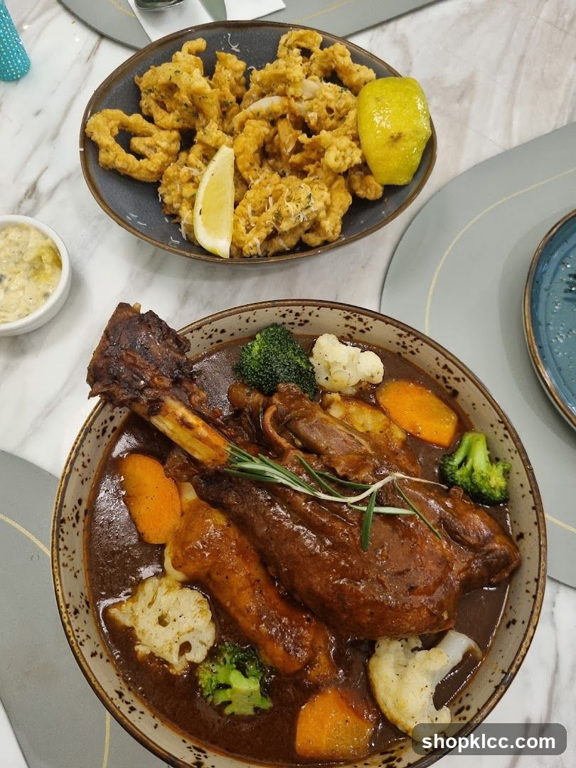Braised Lamb Shank and Calamari