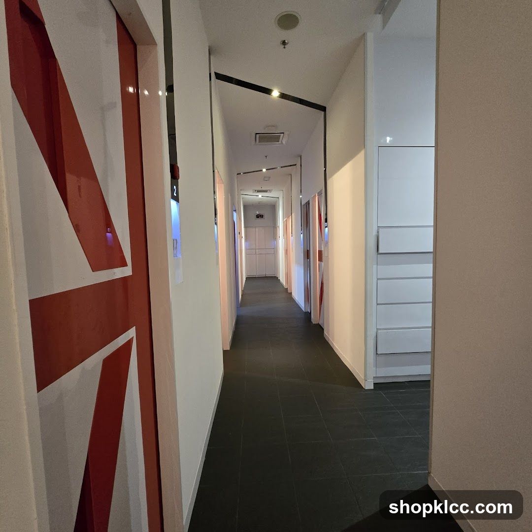 Hallway with Union Jack Doors