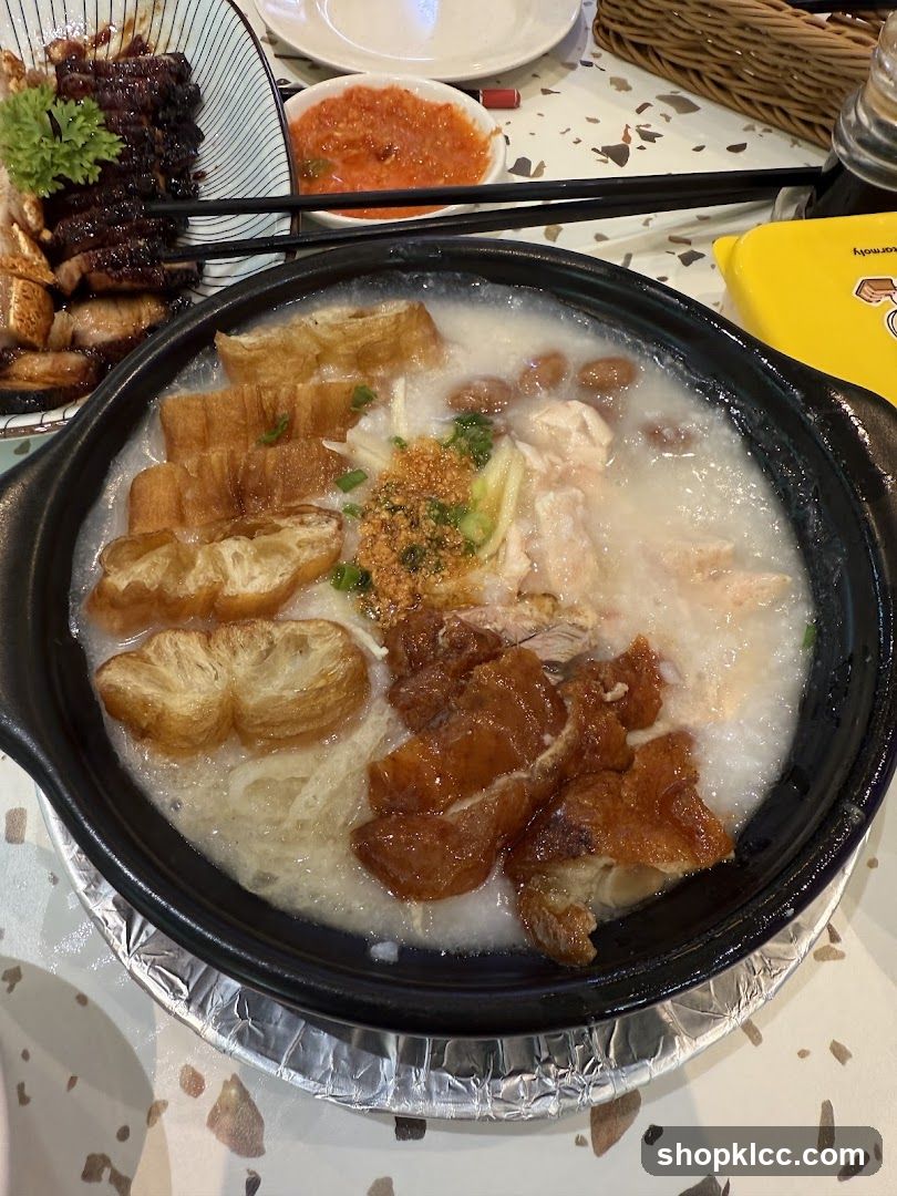 Congee with Fried Dough Sticks and Roasted Meats