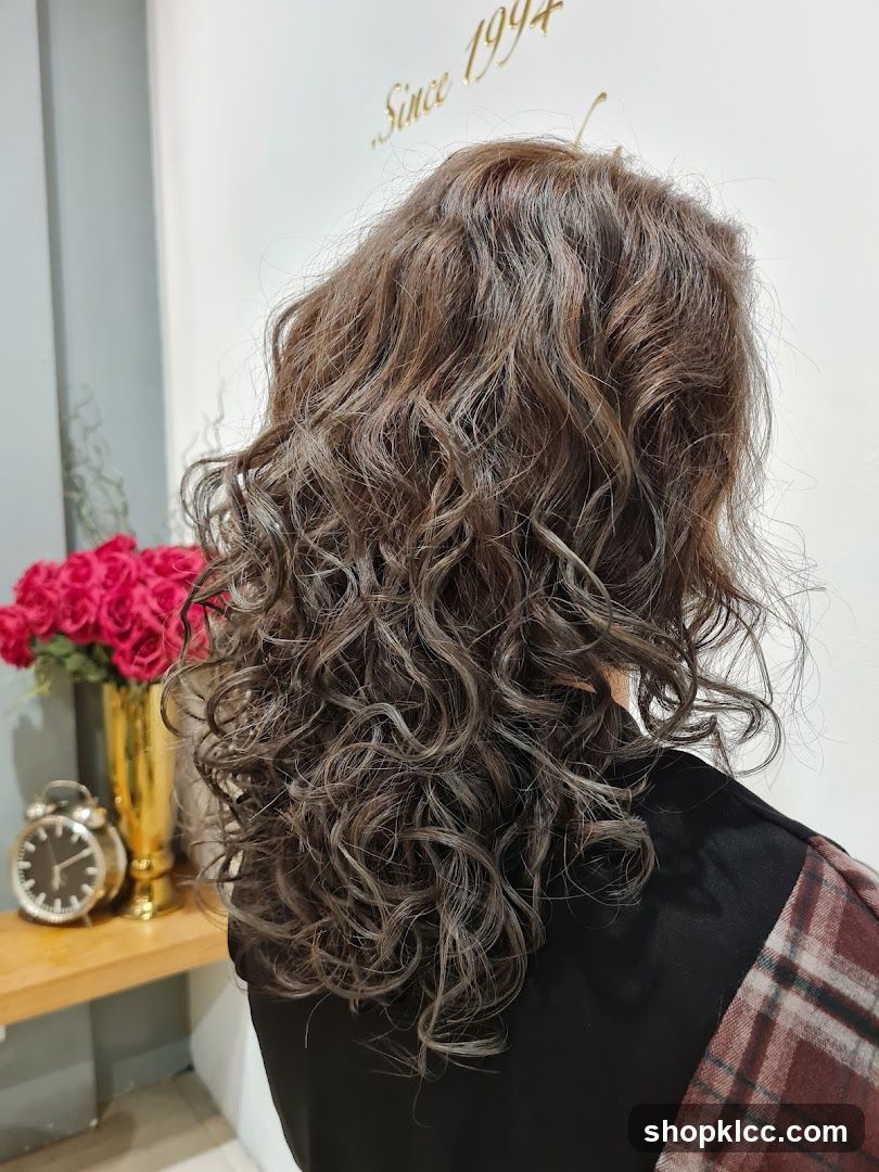 Woman with curly hair