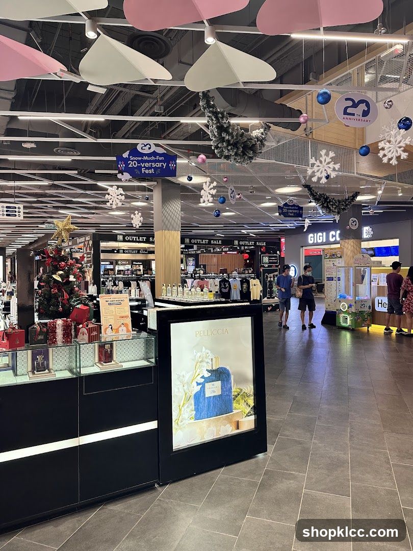 Department Store Interior with Holiday Decorations