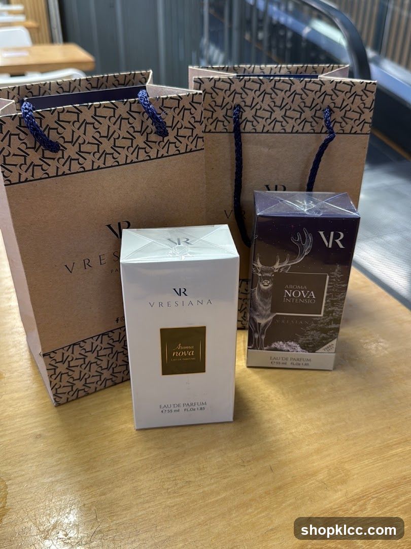 Perfume Bottles and Shopping Bags