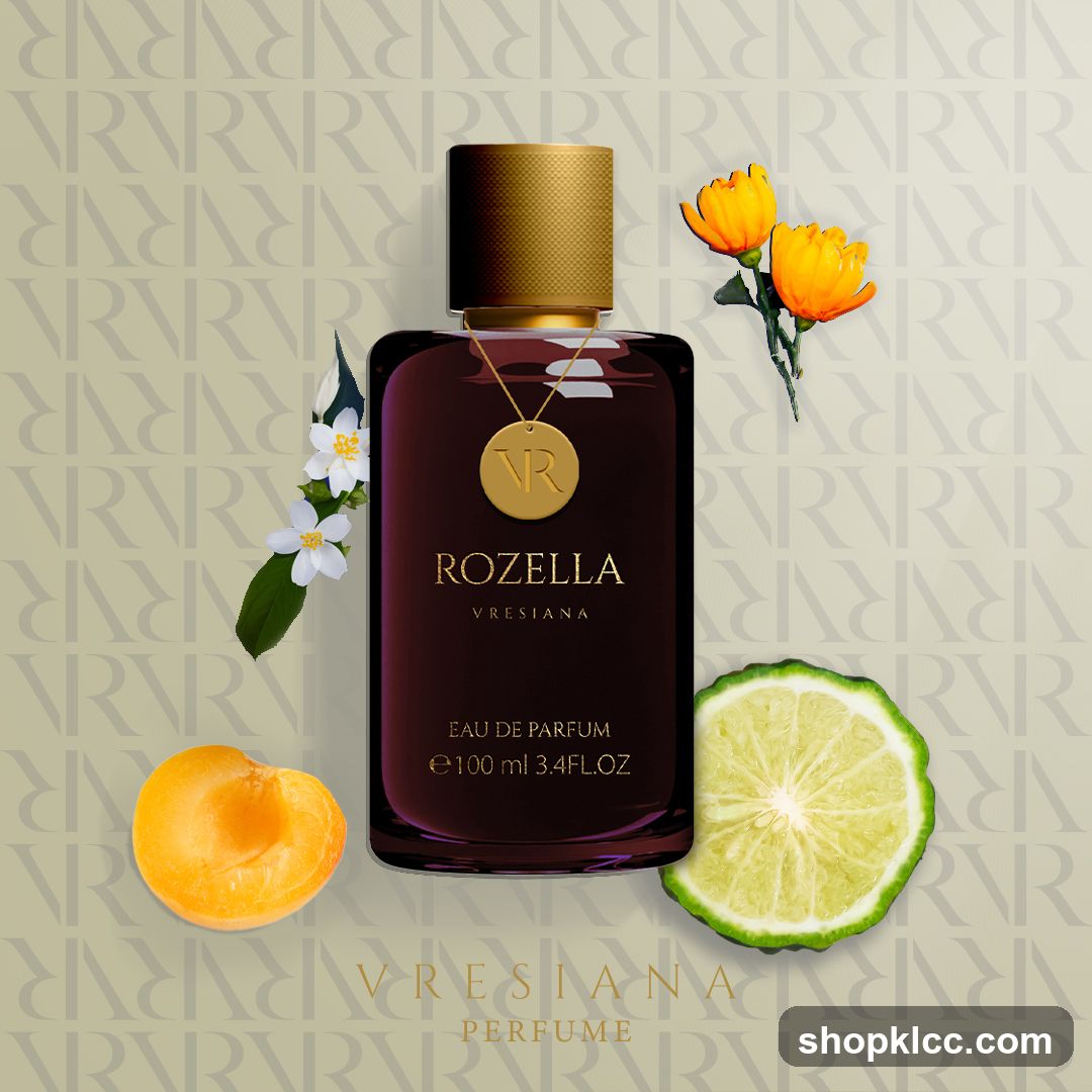 Perfume Bottle with Fruit and Flowers