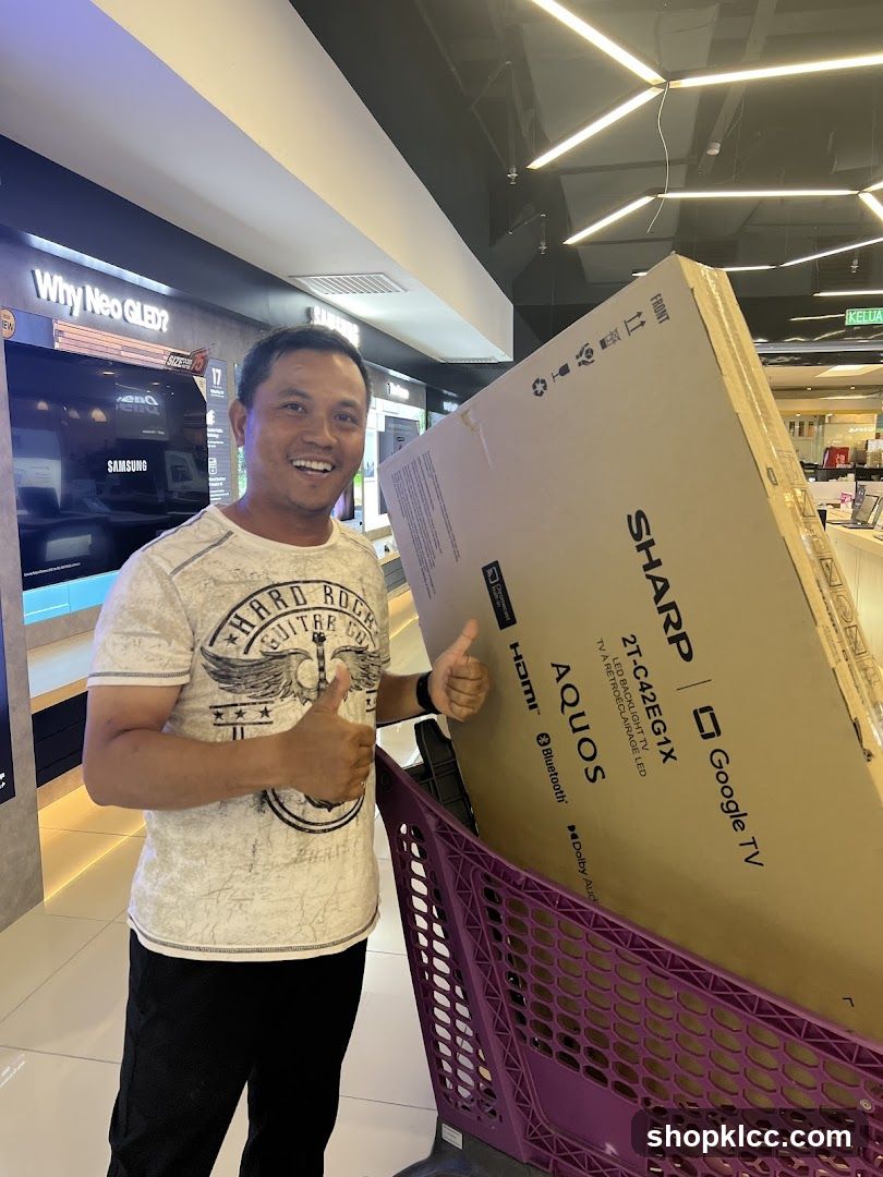 Man with a new TV