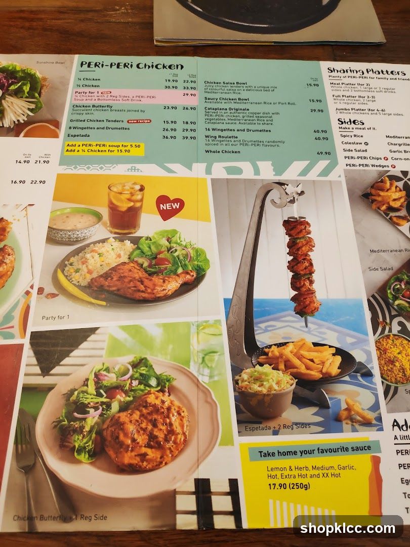 PERI-PERI Chicken Menu
