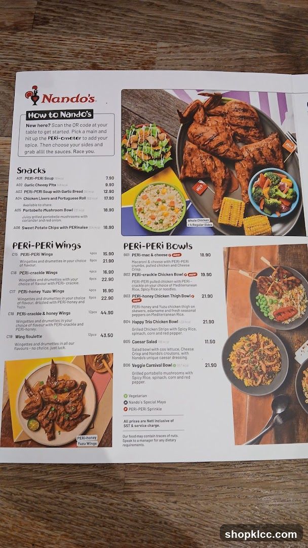 Nando's Menu