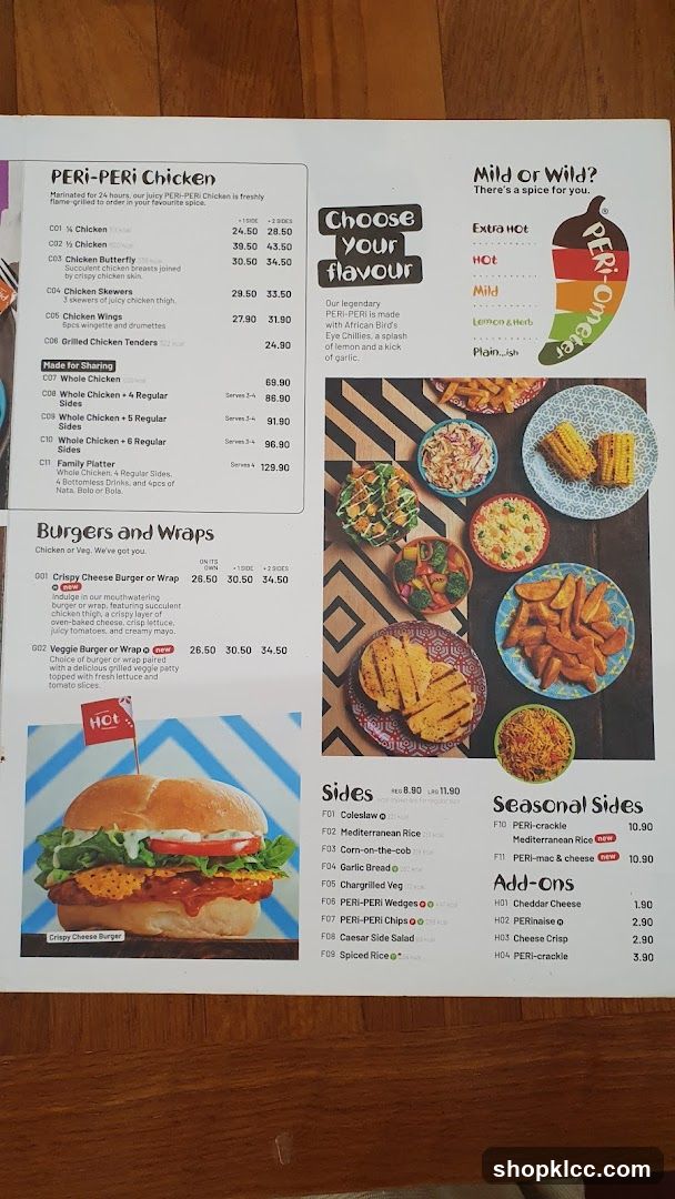 PERI-PERI Chicken Menu