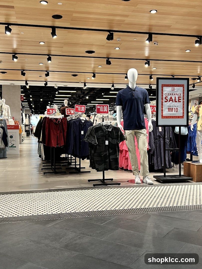 Clothing store with clearance sale