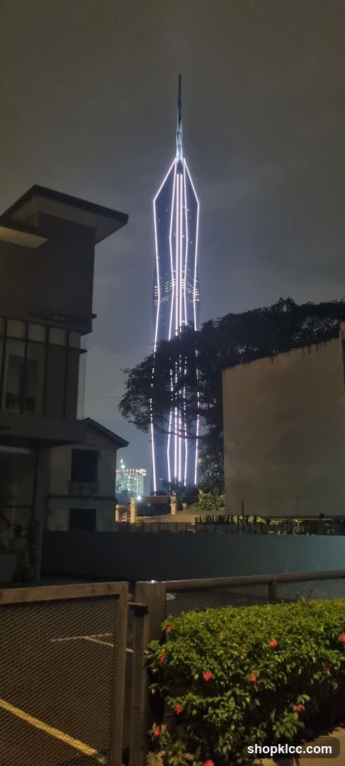 Skyscraper illuminated at night