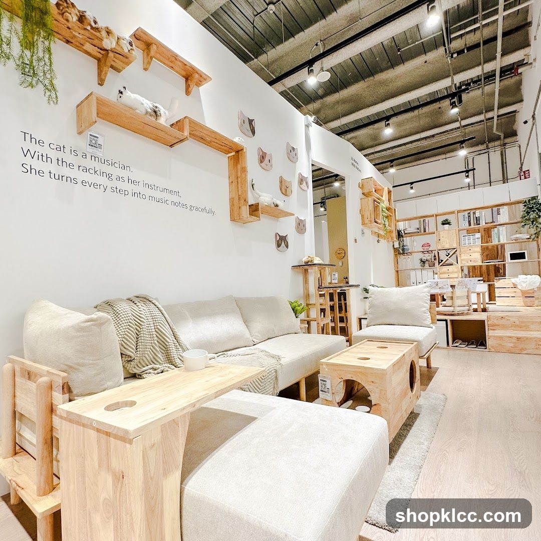 Cat-themed lounge area