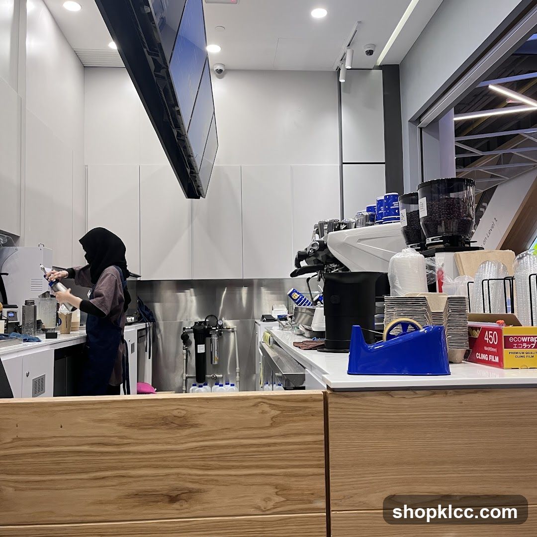 Barista preparing drink