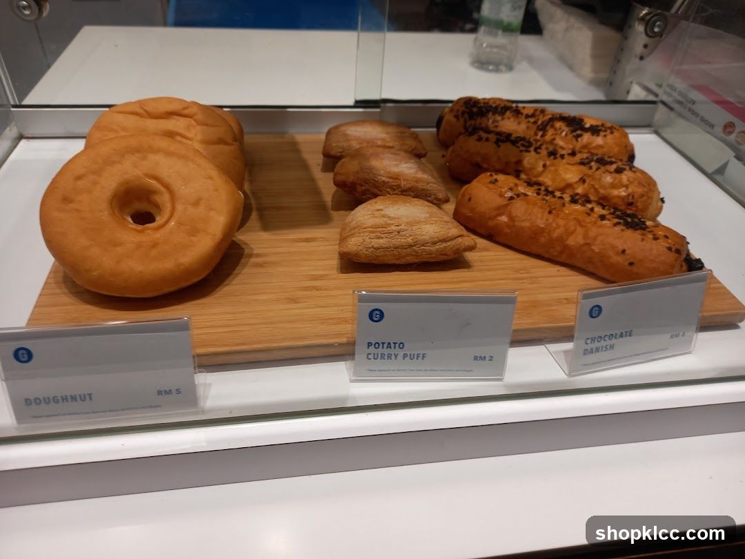Pastries in a Display Case