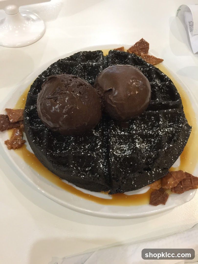 Chocolate Waffle with Ice Cream