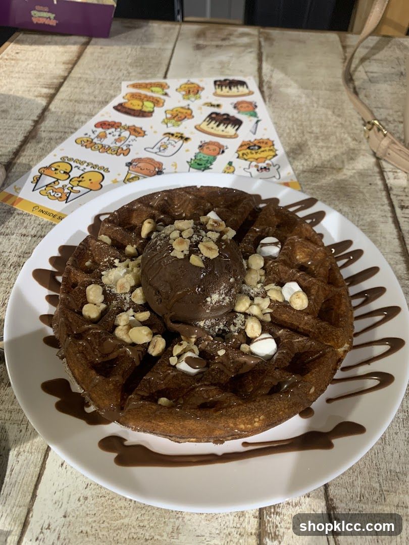 Chocolate Waffle with Ice Cream