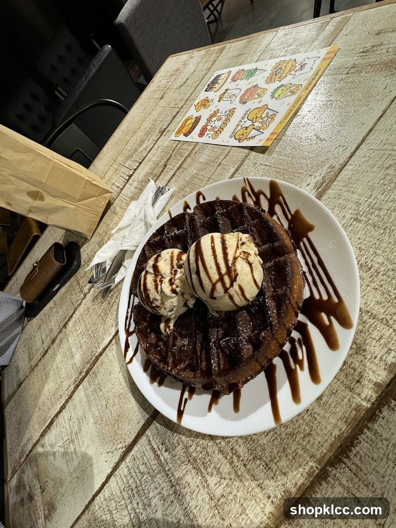 Chocolate Waffle with Ice Cream