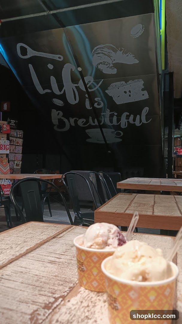 Ice cream cups on a table